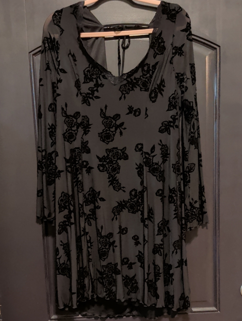 Lovesick By Torrid Black Floral Burnout Velvet Mini Dress